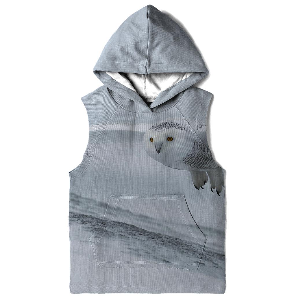 Frostline Forager Snowy Owl designer hoodies