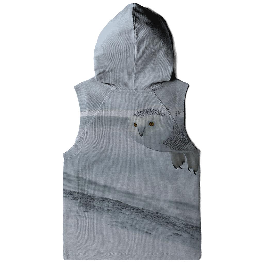 Frostline Forager Snowy Owl designer hoodies