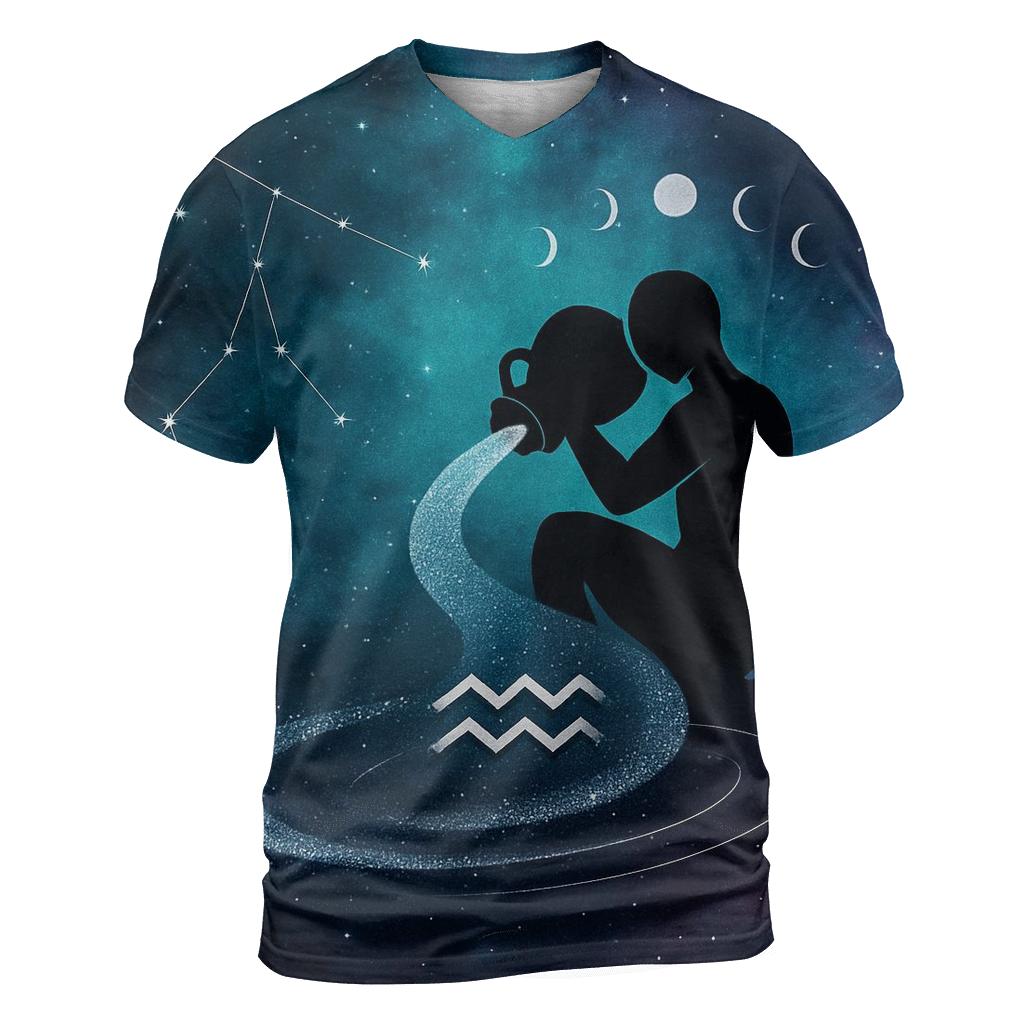 Aquarius Nebula Water Bearer Constellation Overlay trendy printed shirt styles