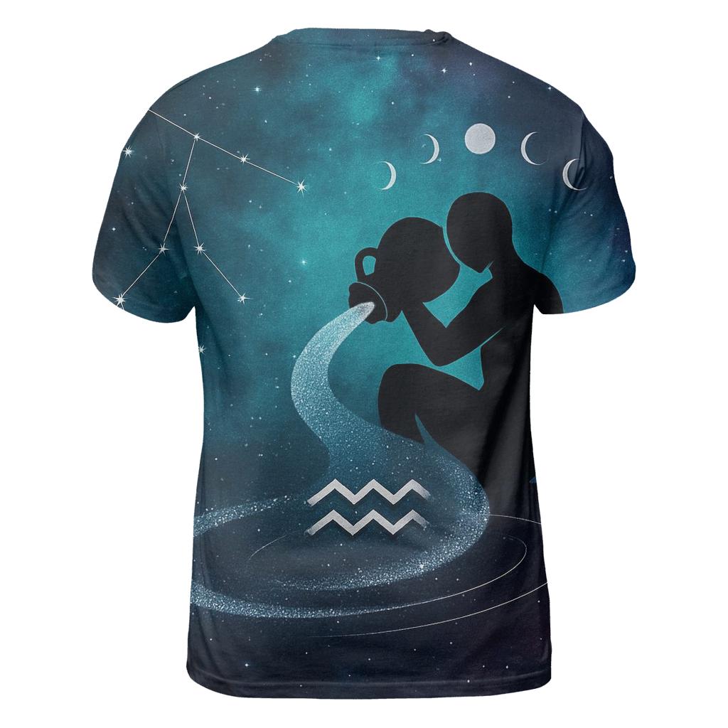 Aquarius Nebula Water Bearer Constellation Overlay trendy printed shirt styles