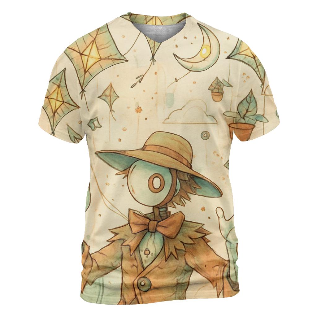 The Clockwork Kite Garden creative print fashion shirts