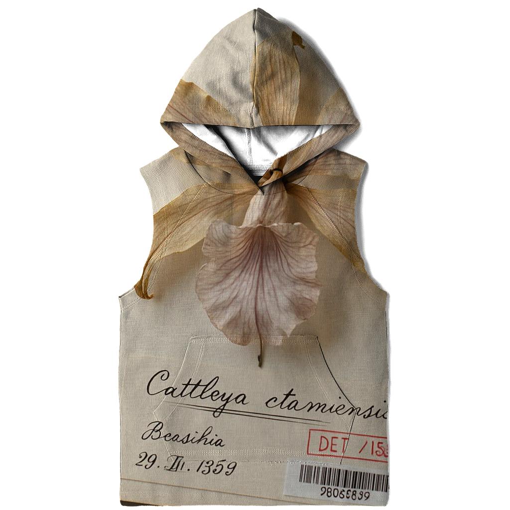 Pressed Herbarium Specimen Of Victorian Era Orchid printed hoodies