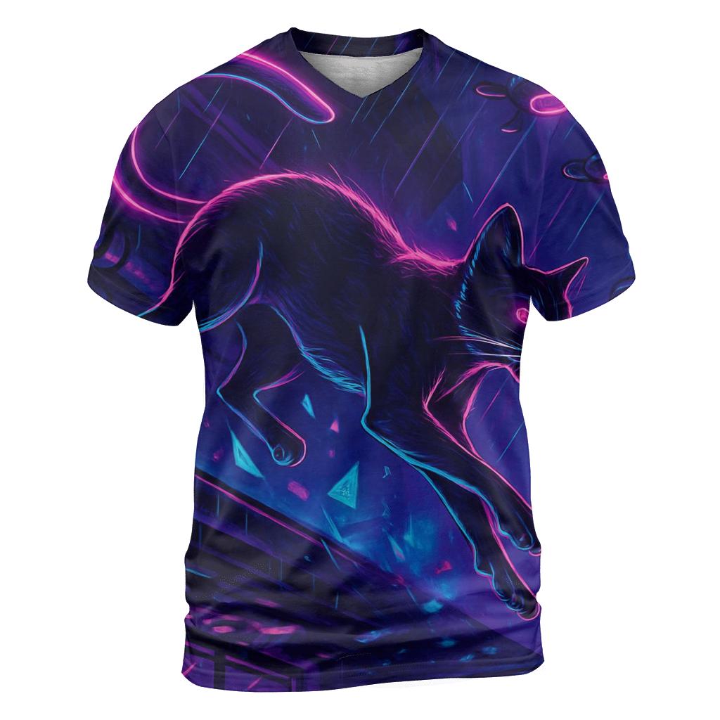Neon Alley Cipher Cat Courier statement graphic shirts