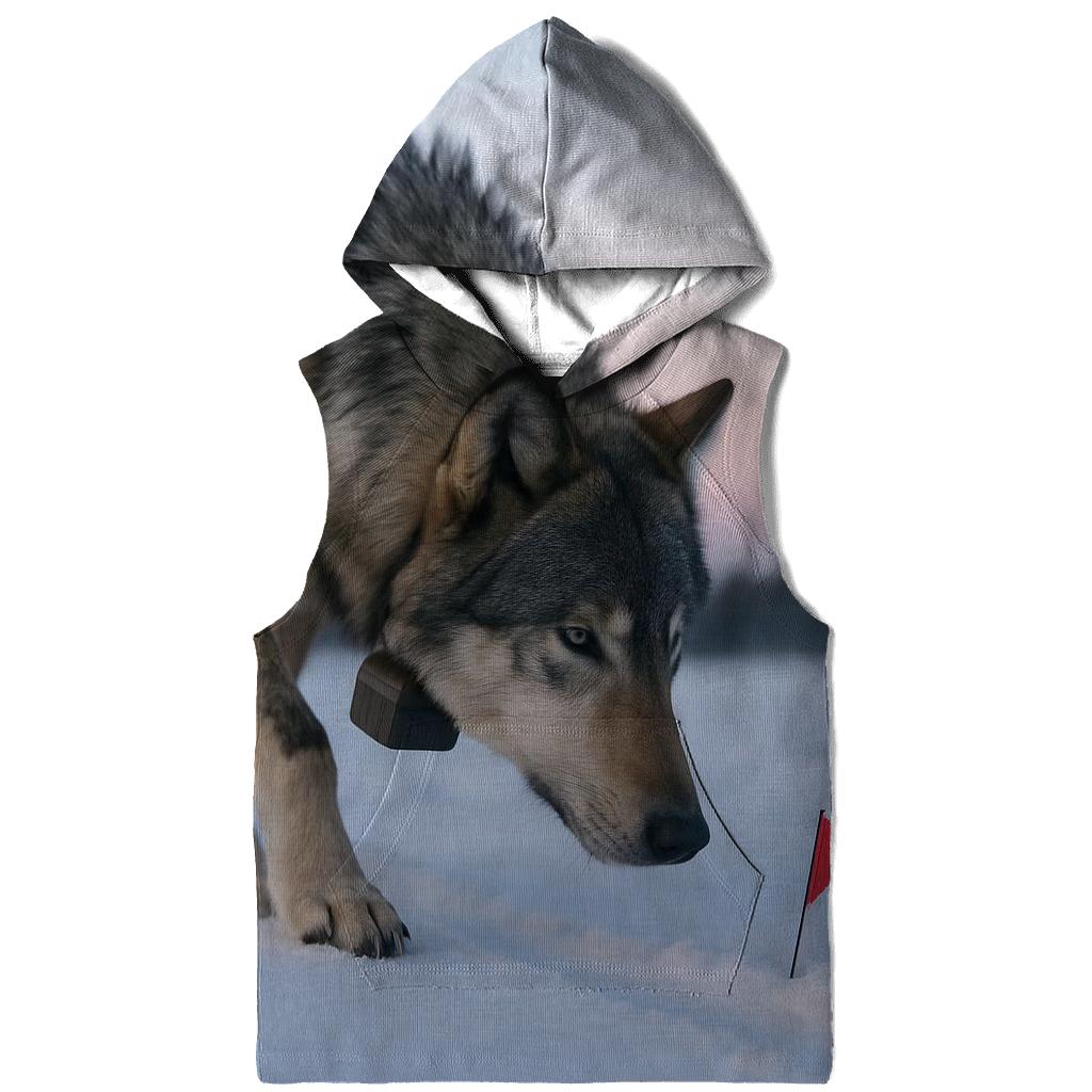 Radio Collared Wolf At Boreal Rewilding Checkpoint pullover hoodies