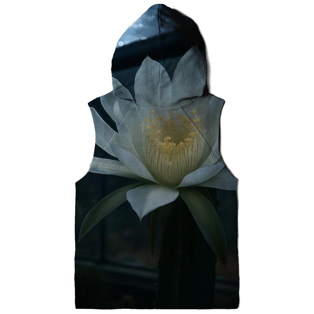 Night Blooming Cereus Opening In A Desert Greenhouse printed hoodies