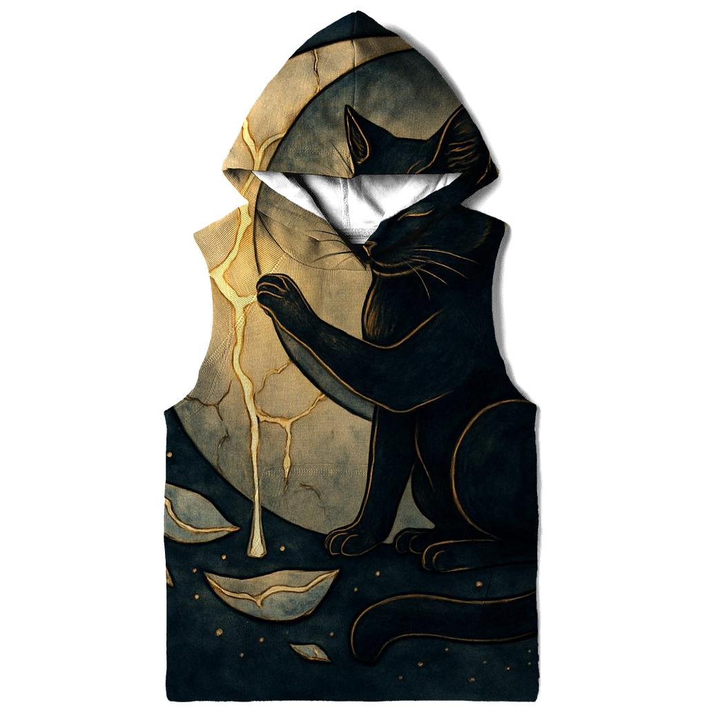 Lunar Kintsugi Guardian Cat hoodies fashion
