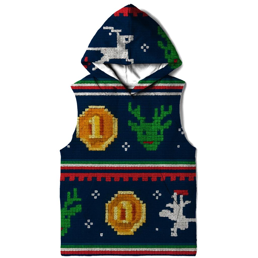 Santa Sleigh Arcade Stripe Design premium hoodies
