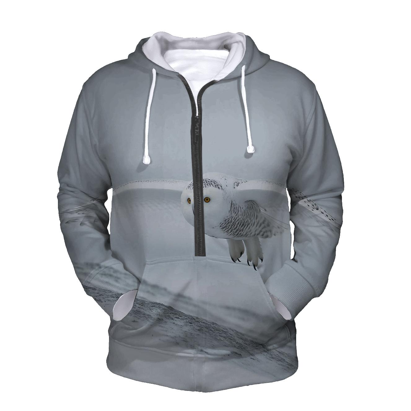 Frostline Forager Snowy Owl lightweight hoodies