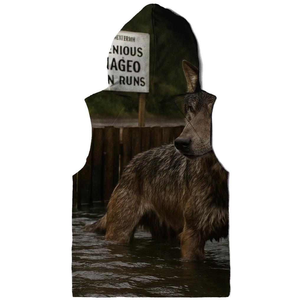 Coastal Wolf At Salmon Weir During Autumn Run printed hoodies