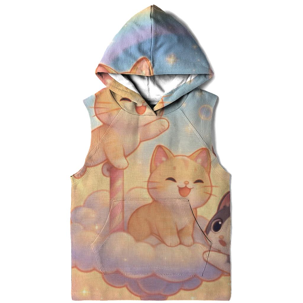 Rainbow Cloud Carousel Kittens zip-up hoodies
