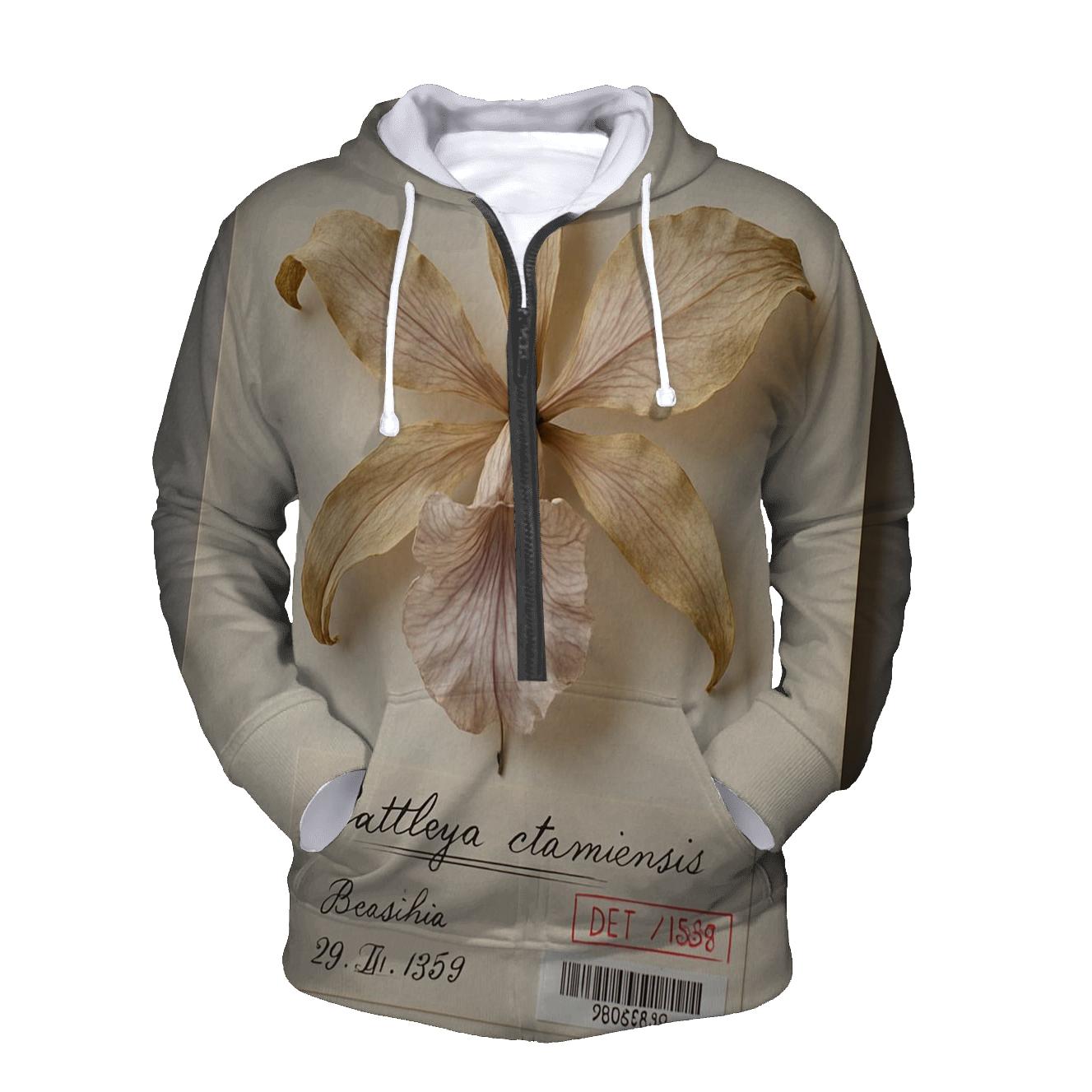 Pressed Herbarium Specimen Of Victorian Era Orchid hoodie trends