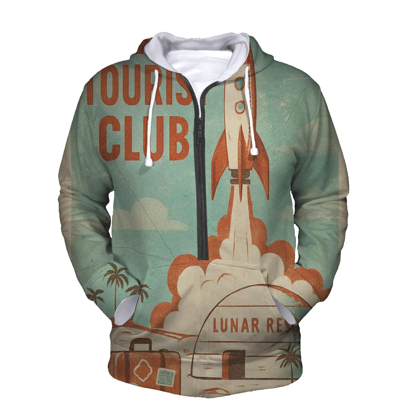 Apollo Era Space Tourist Postcard hoodie designs