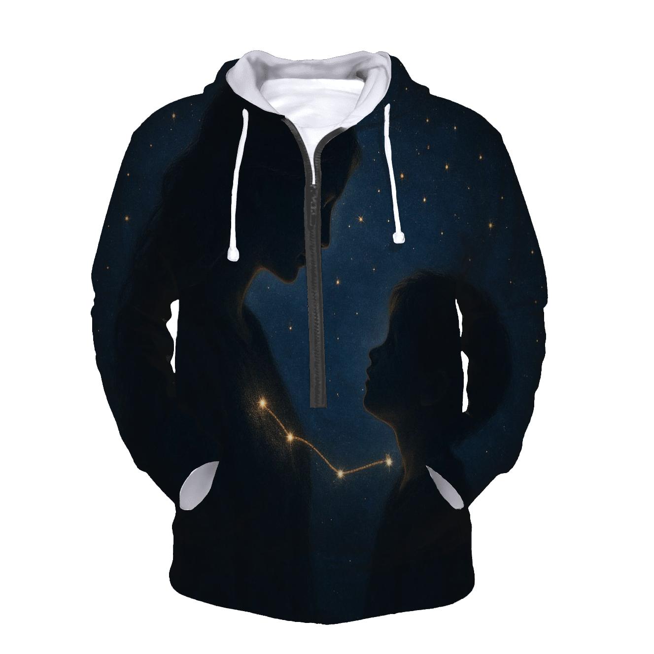 The Constellation Between Two Hearts printed hoodies