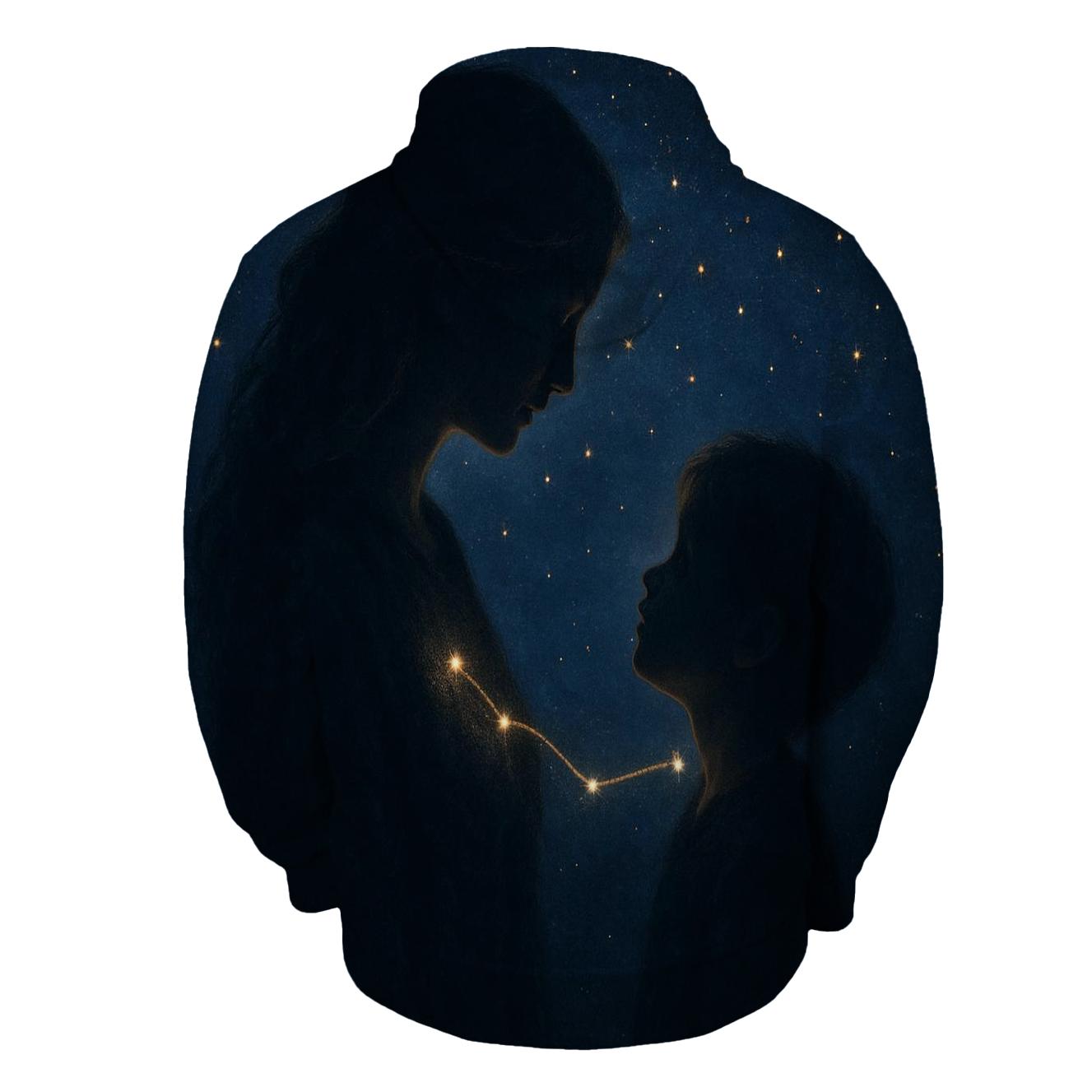 The Constellation Between Two Hearts printed hoodies