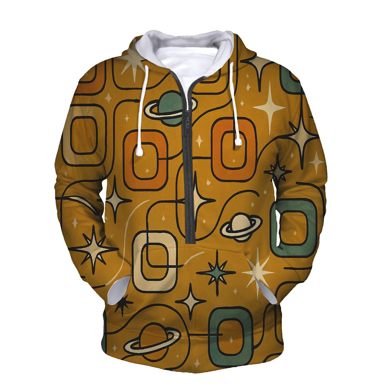 Groovy Space Age Pattern Parade designer hoodies