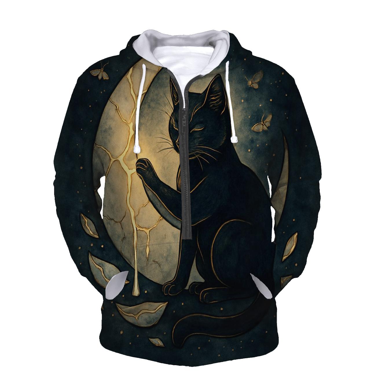 Lunar Kintsugi Guardian Cat hoodie trends