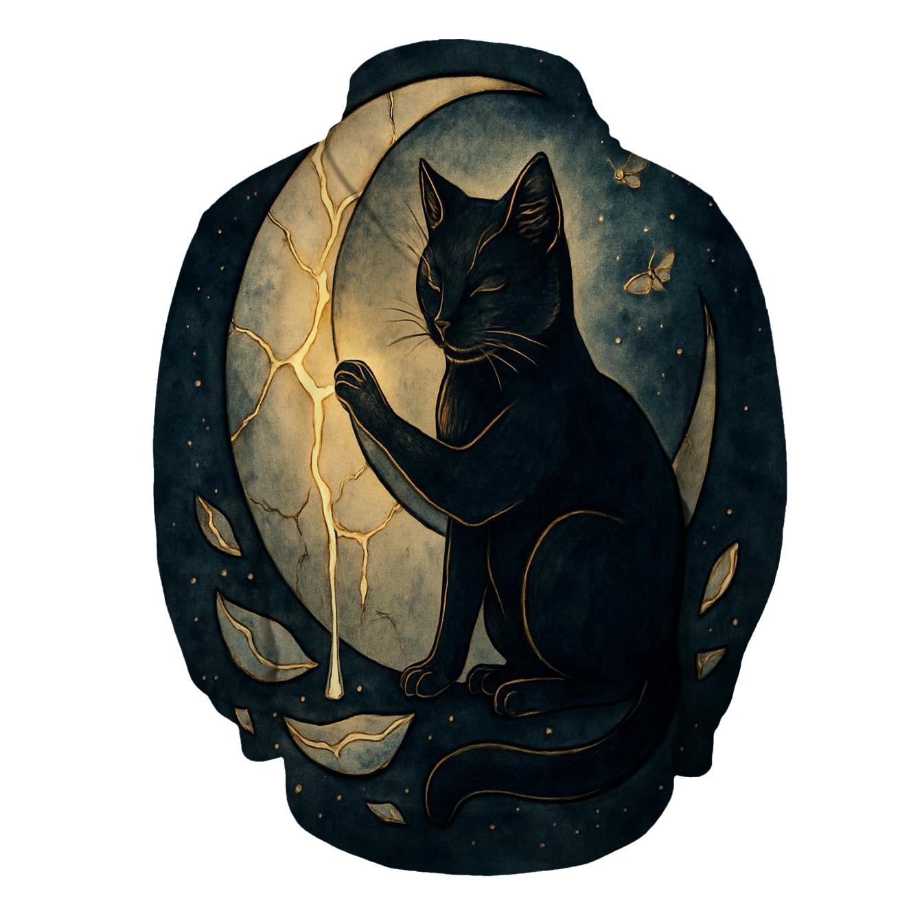 Lunar Kintsugi Guardian Cat hoodie trends