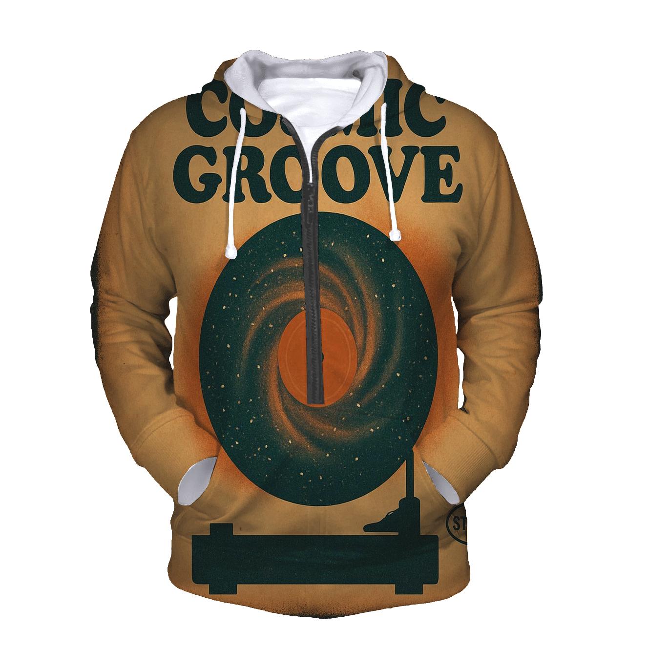 Seventies Vinyl Record Nebula Night hoodie trends