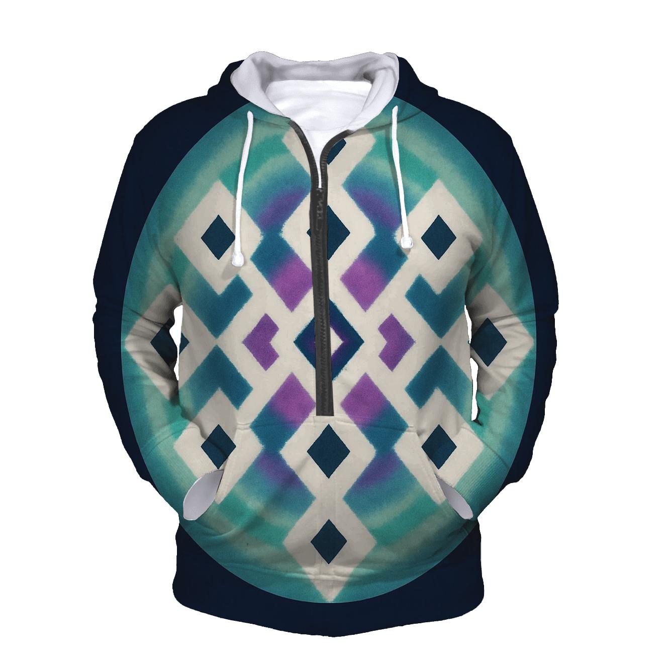 Aurora Itajime Lattice Mandala embroidered hoodies