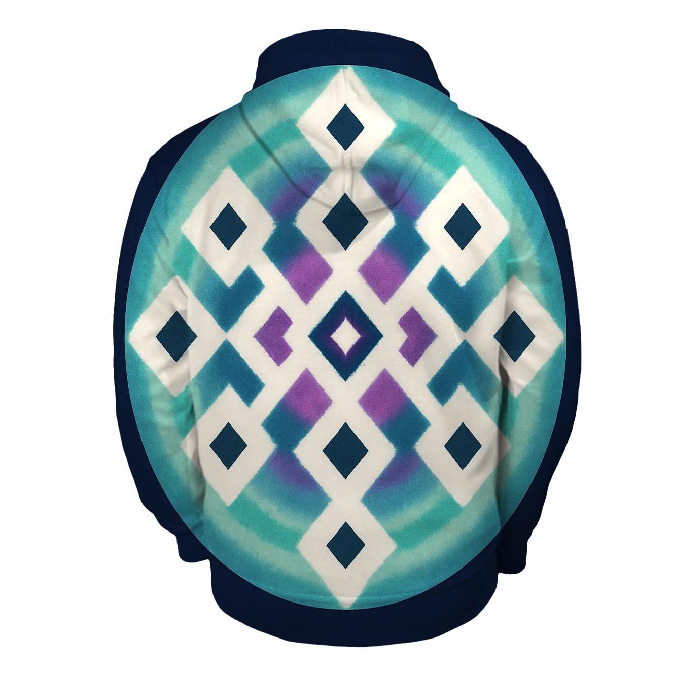 Aurora Itajime Lattice Mandala embroidered hoodies