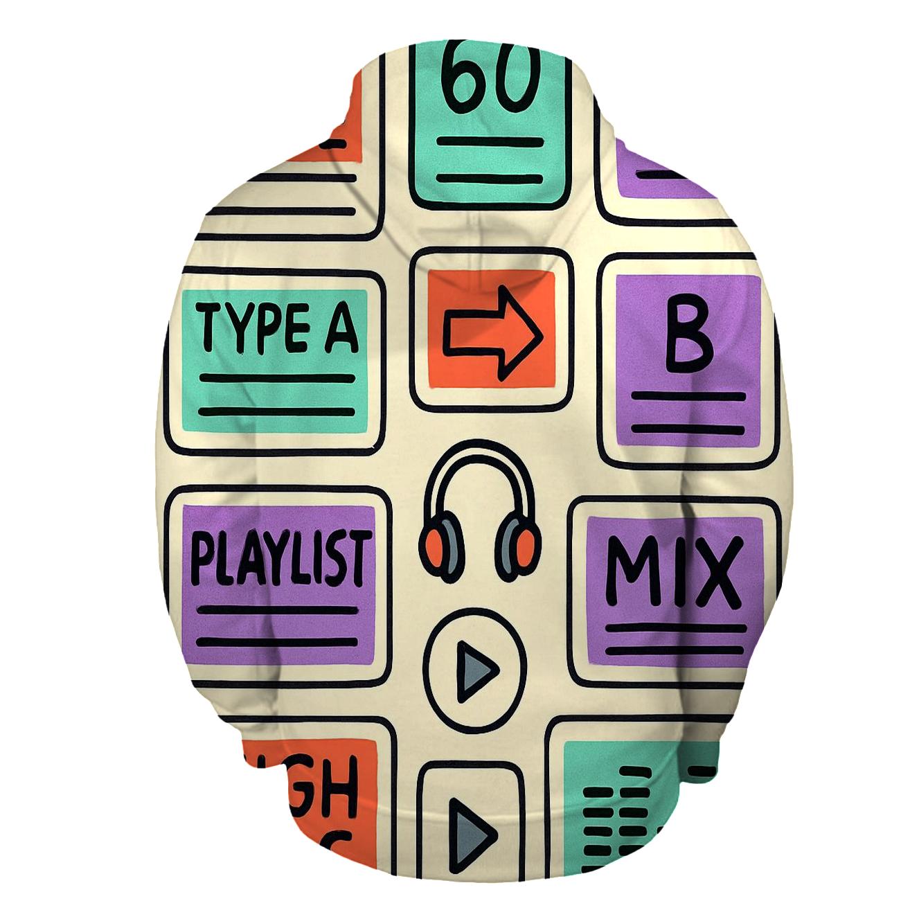 Mixtape Label Sticker Collage printed hoodies