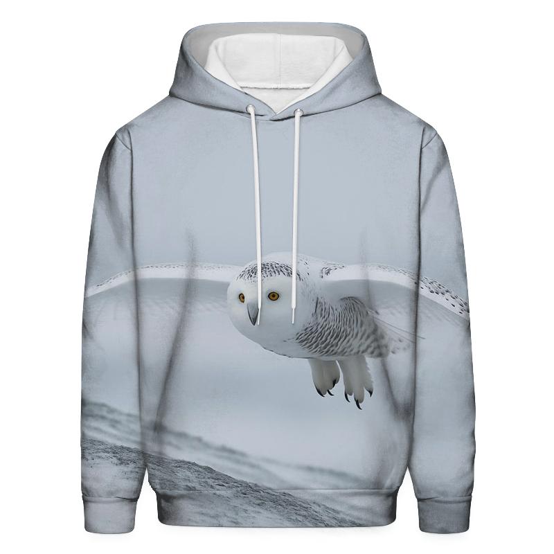 Frostline Forager Snowy Owl premium hoodies