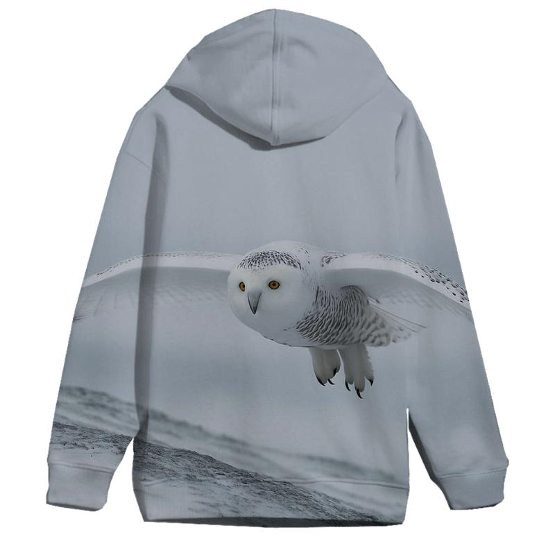 Frostline Forager Snowy Owl premium hoodies