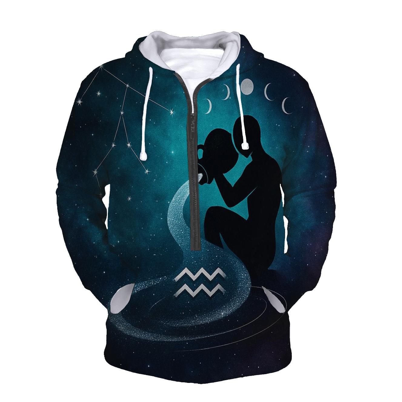 Aquarius Nebula Water Bearer Constellation Overlay custom hoodies