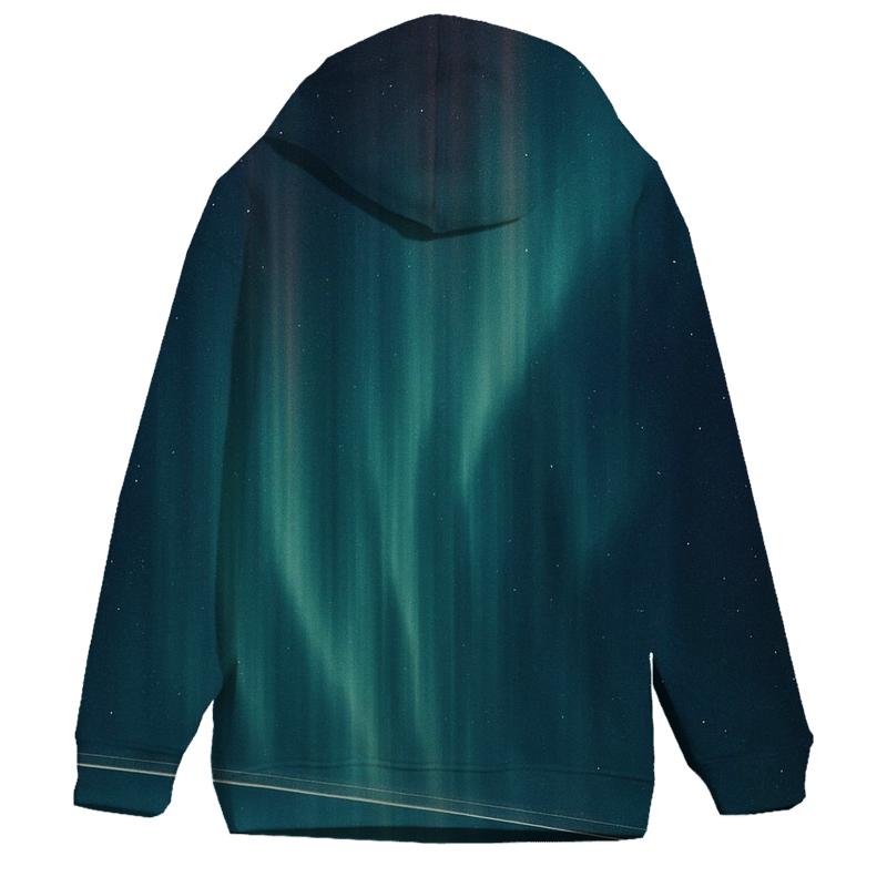 Aurora Curtain Over Polar Ring Plane premium hoodies