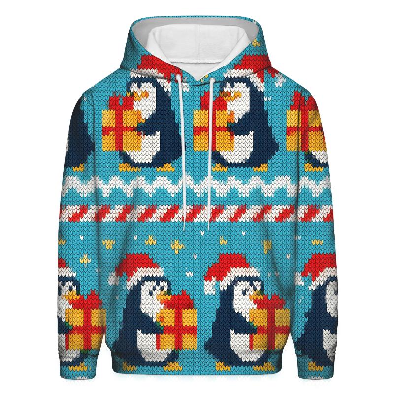 Jolly Penguin Present Parade Design custom hoodies