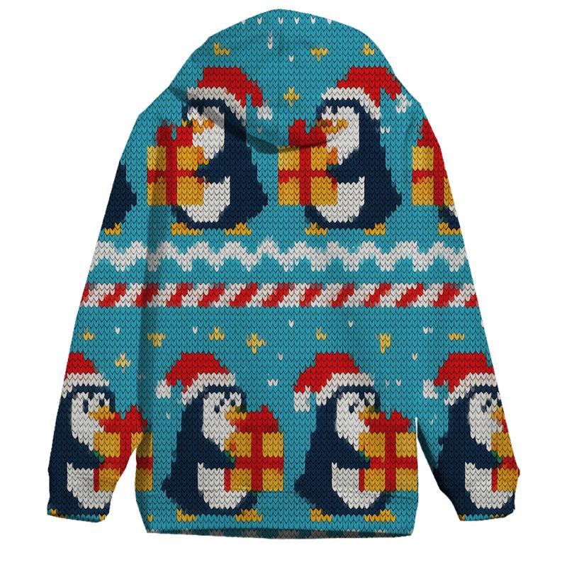 Jolly Penguin Present Parade Design custom hoodies