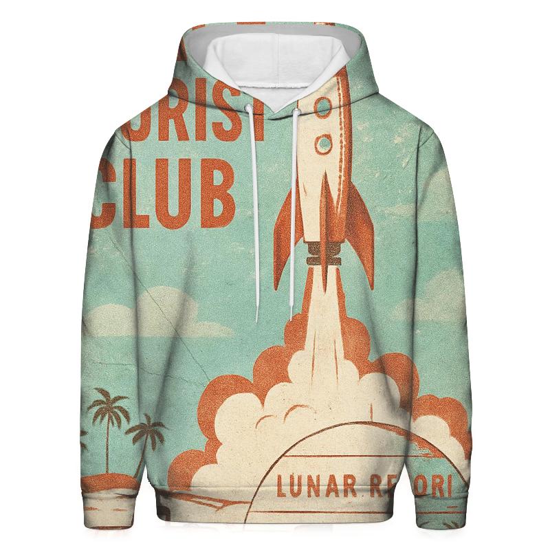 Apollo Era Space Tourist Postcard pullover hoodies
