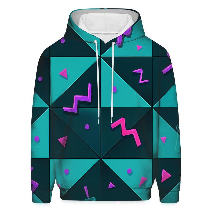 Mall Food Court Neon Tiles premium hoodies