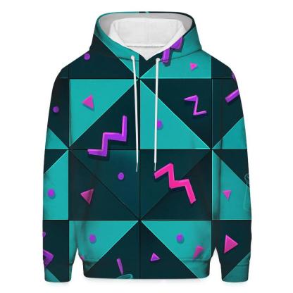 Mall Food Court Neon Tiles premium hoodies
