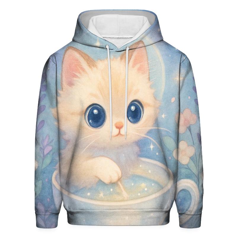 Moonlit Teacup Kitten Garden graphic hoodies