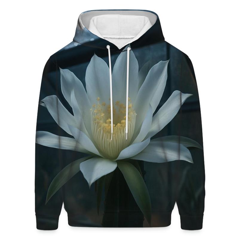 Night Blooming Cereus Opening In A Desert Greenhouse hoodie trends
