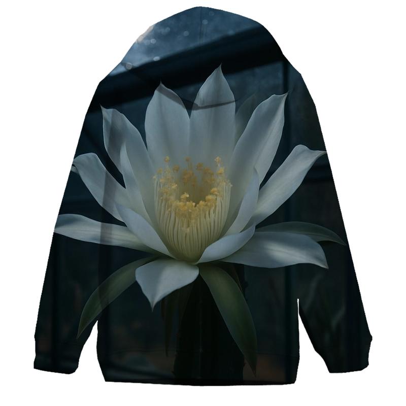 Night Blooming Cereus Opening In A Desert Greenhouse hoodie trends