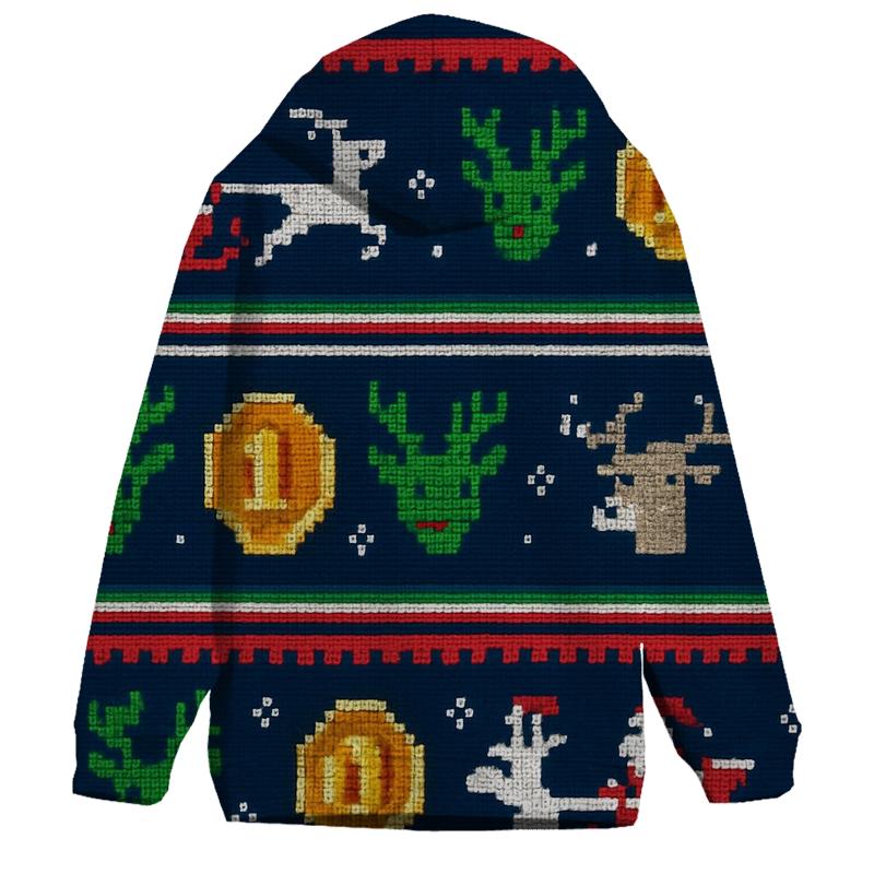 Santa Sleigh Arcade Stripe Design custom hoodies