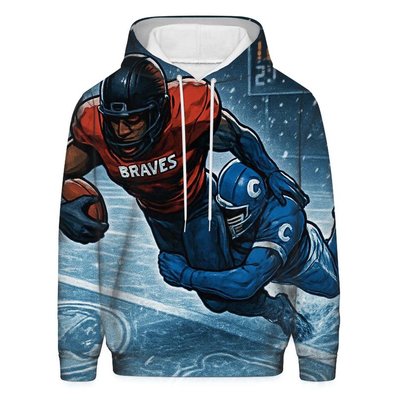 Frozen Goal Line Clash Braves Versus Cubs lightweight hoodies