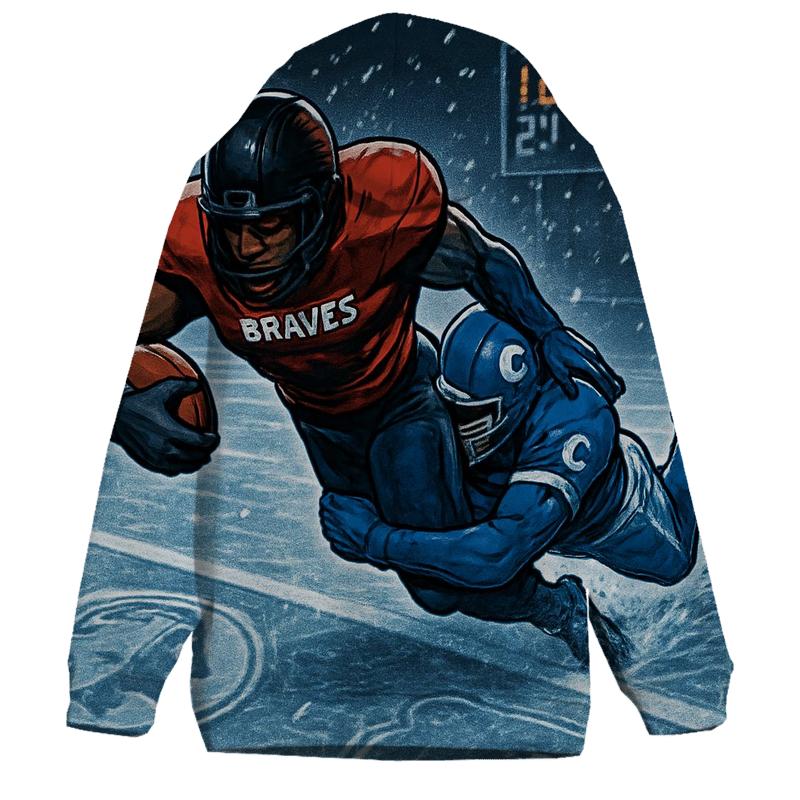 Frozen Goal Line Clash Braves Versus Cubs lightweight hoodies