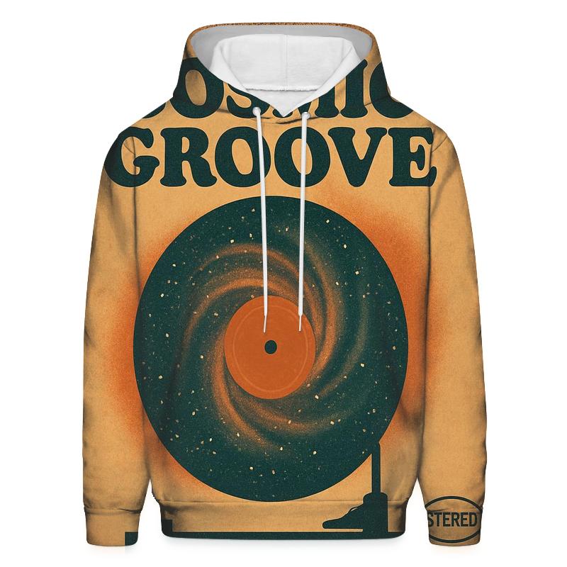 Seventies Vinyl Record Nebula Night hoodie trends