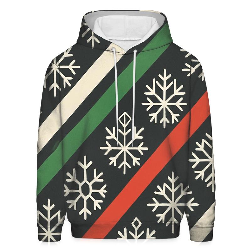 Snowflake Tessellation Candy Stripe Night printed hoodies