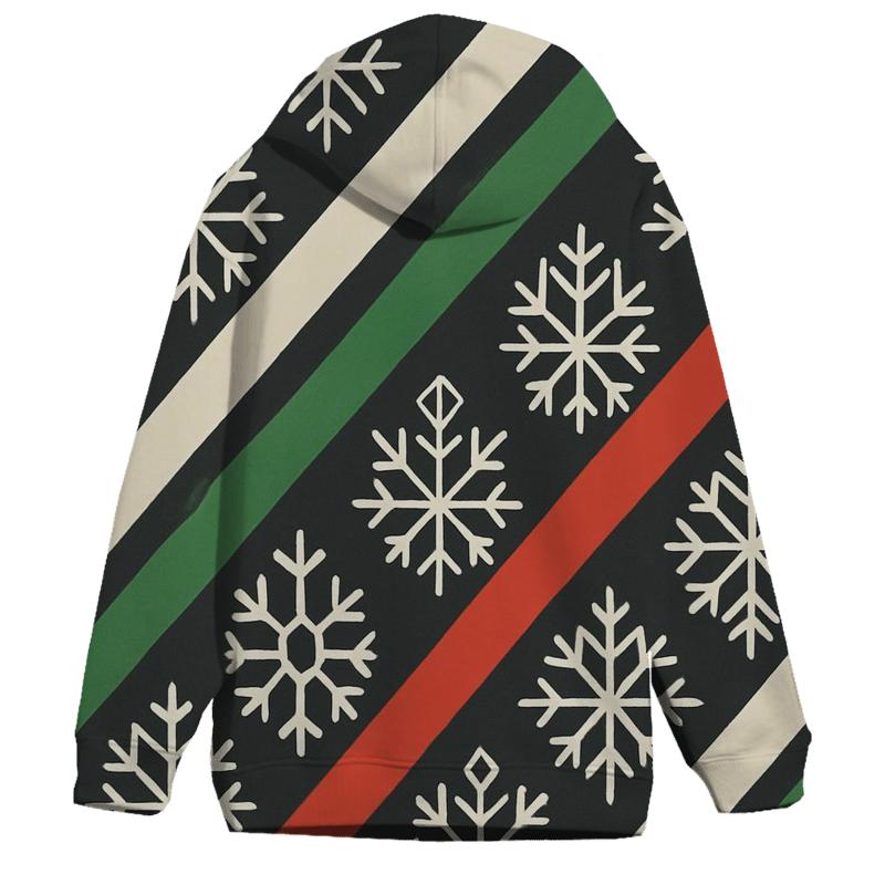 Snowflake Tessellation Candy Stripe Night printed hoodies