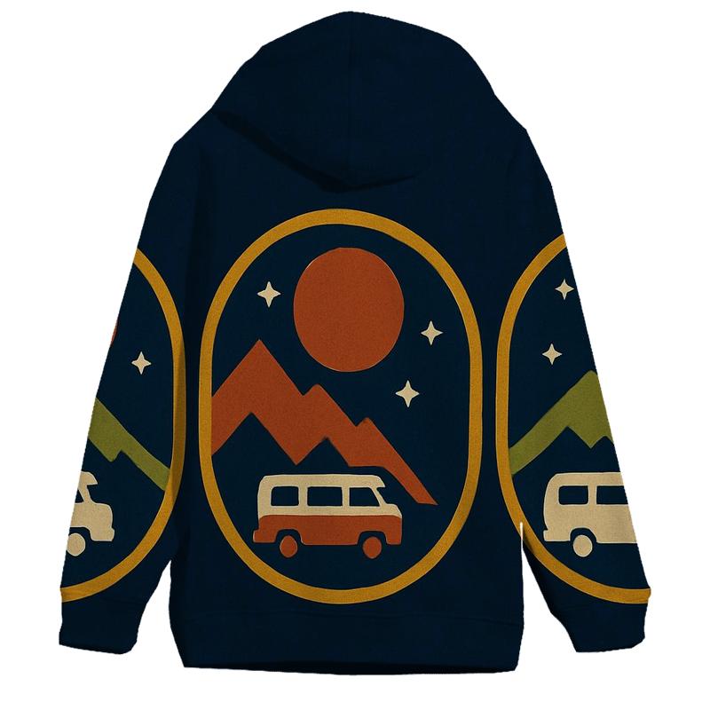Seventies Stargazer Camper Badges zip-up hoodies