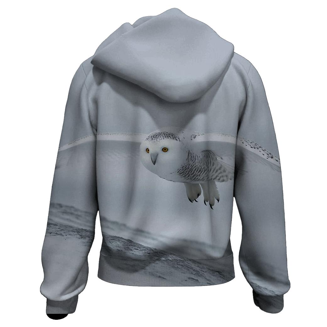 Frostline Forager Snowy Owl hoodies fashion