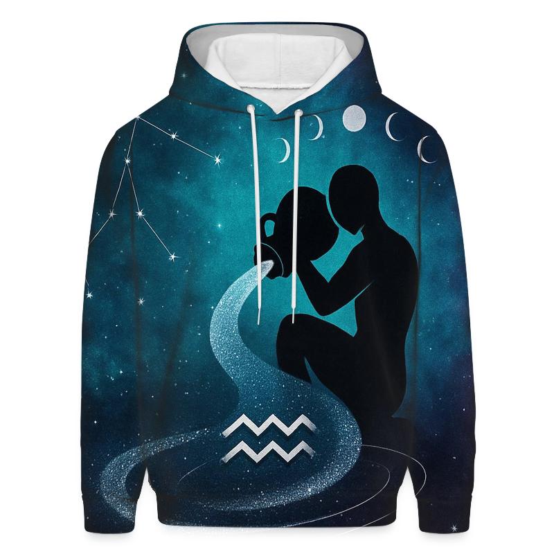 Aquarius Nebula Water Bearer Constellation Overlay designer hoodies