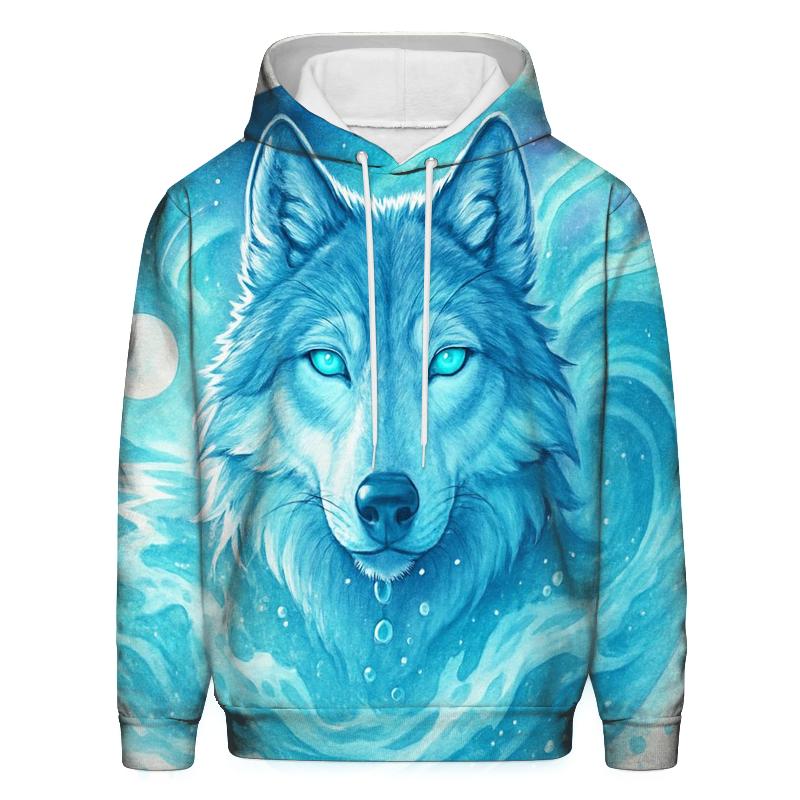 Tideborne Aurora Wolf embroidered hoodies