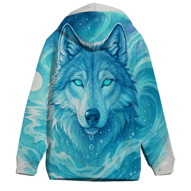 Tideborne Aurora Wolf embroidered hoodies