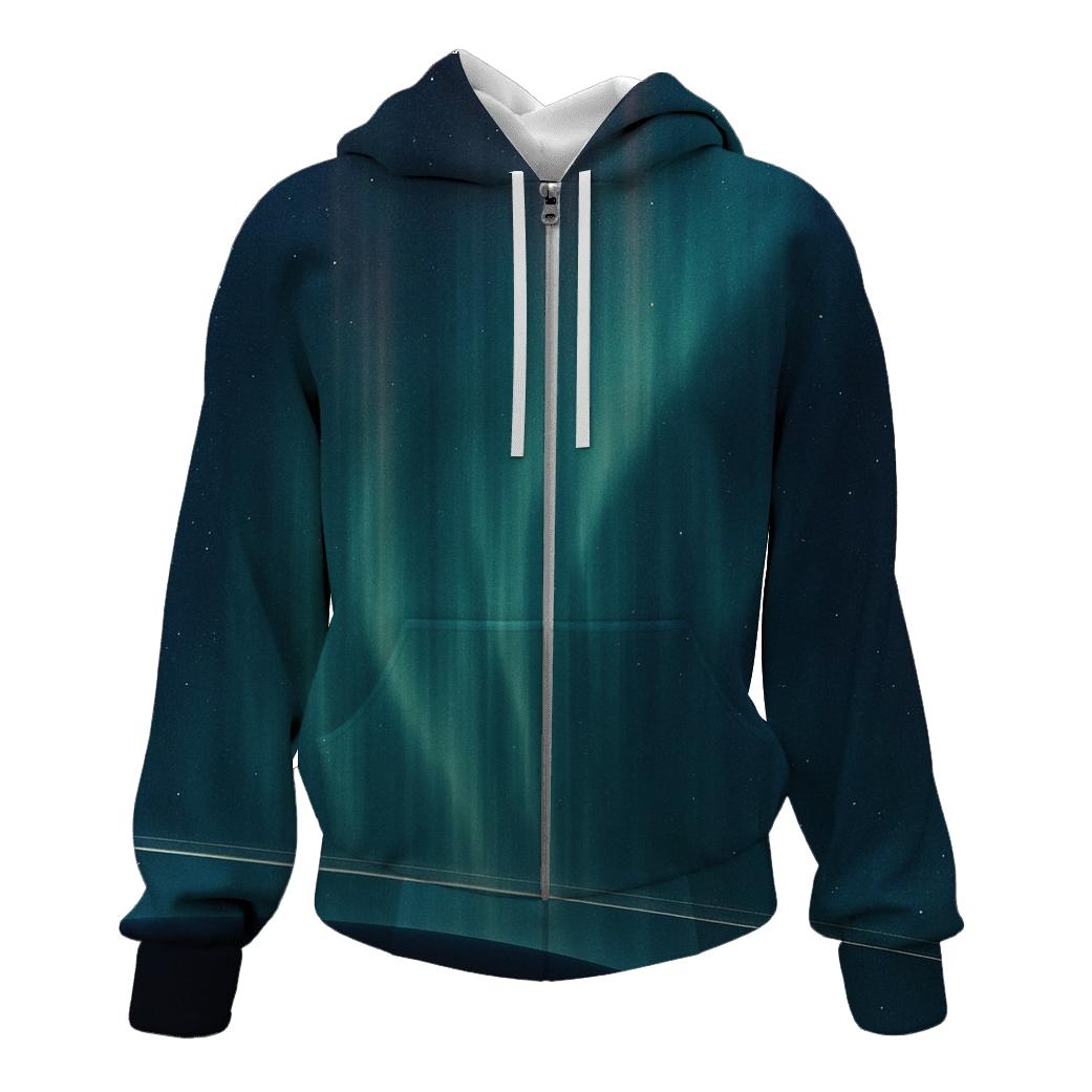 Aurora Curtain Over Polar Ring Plane hoodie styles