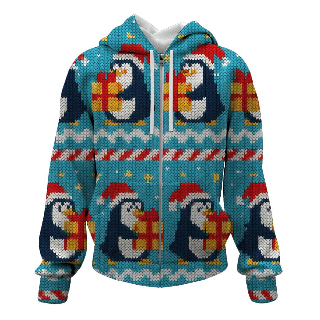 Jolly Penguin Present Parade Design hoodie designs